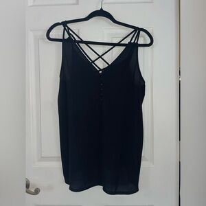 Express Elegant Black Camisole with Strappy Design